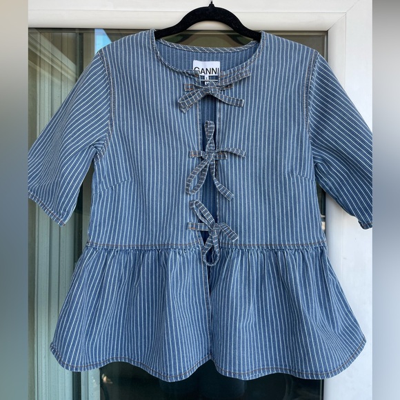 Ganni Tops - Ganni Denim Blue Pinstripe Dress